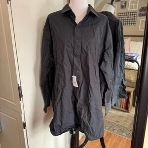 🔴 Oak Hill Men’s Size 18 1/2 35/36 Black Shirt